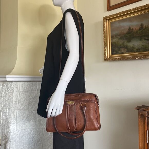 Vintage Carryland USA Brown Leather Satchel Convertible Shoulder Bag - Picture 3 of 12